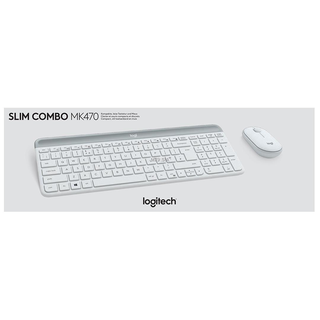 LOGITECH Slim Wireless Keyboard and Mouse Combo MK470 - OFFWHITE - PAN - 2.4GHZ - NORDIC klaviatūra