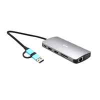 I-TEC USB-C Metal Nano Dock 3xDisplay+PD dock stacijas HDD adapteri