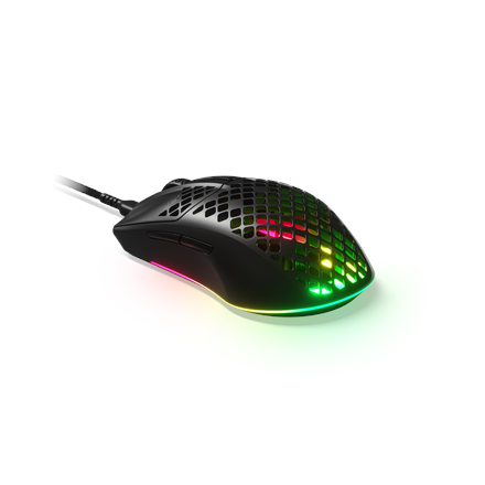 SteelSeries Gaming Mouse Aerox 3 (2022 Edition), Optical, RGB LED light, Onyx, Wired Datora pele