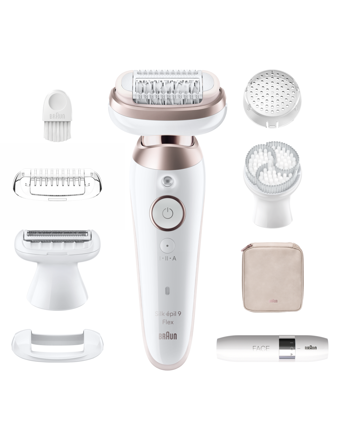 Braun  SES9-360 3D Silk•épil 9 Flex Epilator + FS1000 Mini Shaver FACE Epilators