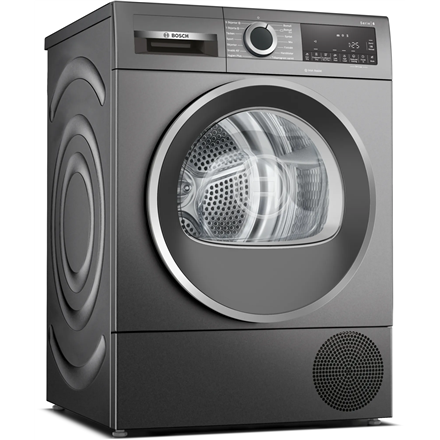 Bosch Dryer Machine WQG245ARSN Energy efficiency class A++, Front loading, 9 kg, Sensitive dry, LED, Depth 61.3 cm, Steam function, Black Veļas žāvētājs