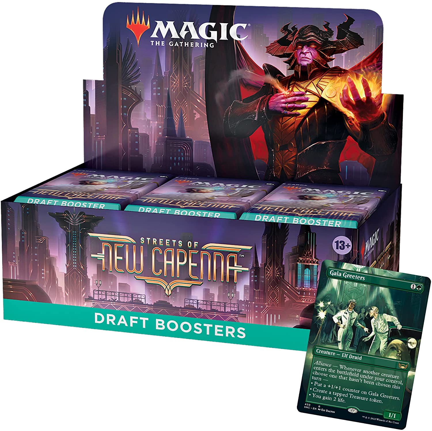 Wizards of the Coast Magic: The Gathering - Streets of New Capenna Draft Booster Display ENGLISH trading cards galda spēle