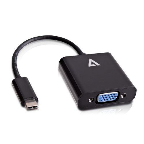 Adapter USB V7 USB-C - VGA Czarny  (V7UCVGA-BLK-1E)