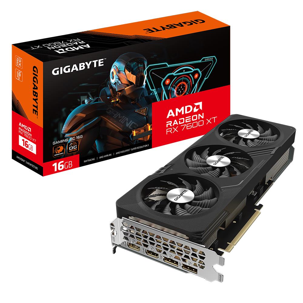 Graphics Card|GIGABYTE|AMD Radeon RX 7600 XT|16 GB|GDDR6|128 bit|PCIE 4.0 16x|2xHDMI|2xDisplayPort|R76XTGAMINGOC-16GDG10 video karte