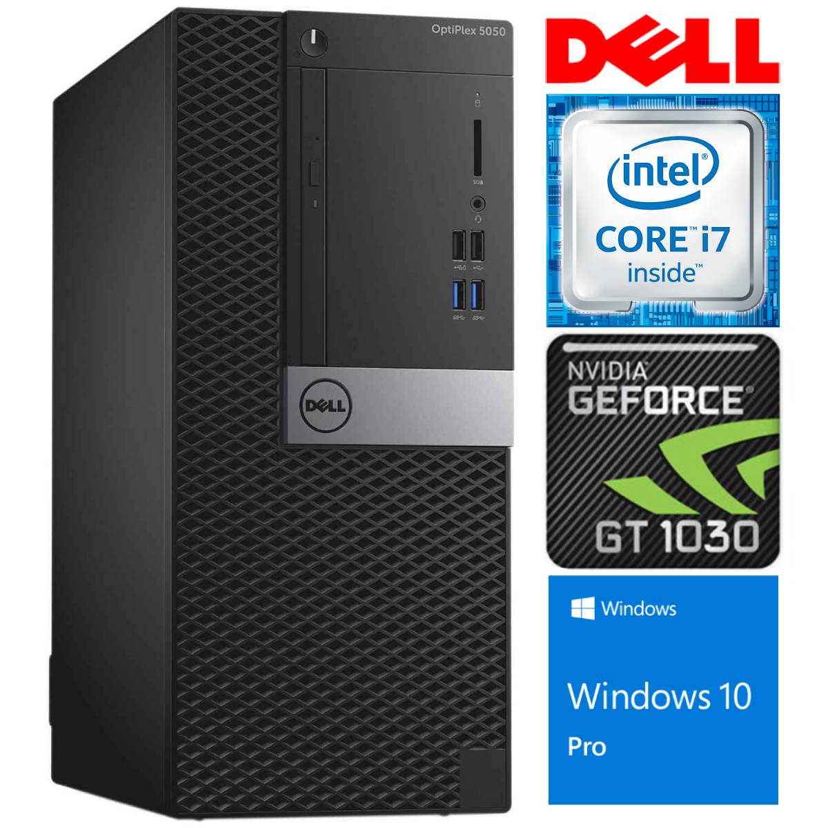 DELL 5050 MT i7-7700 8GB 256SSD M.2 NVME+2TB GT1030 2GB WIN10Pro RW37839 (7777411537839)