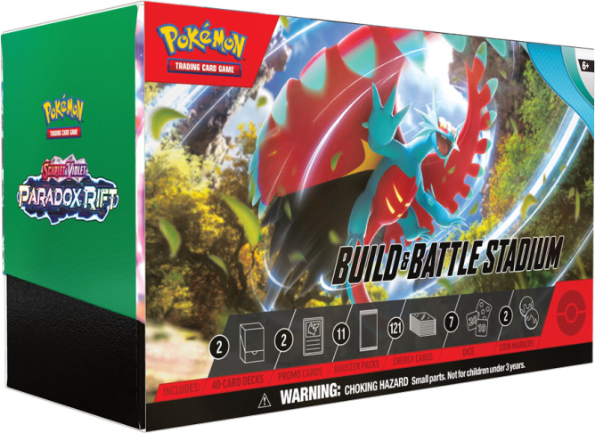 Pokemon Scarlet & Violet 4: Paradox Rift Build & Battle Stadium Trading Card Set galda spēle