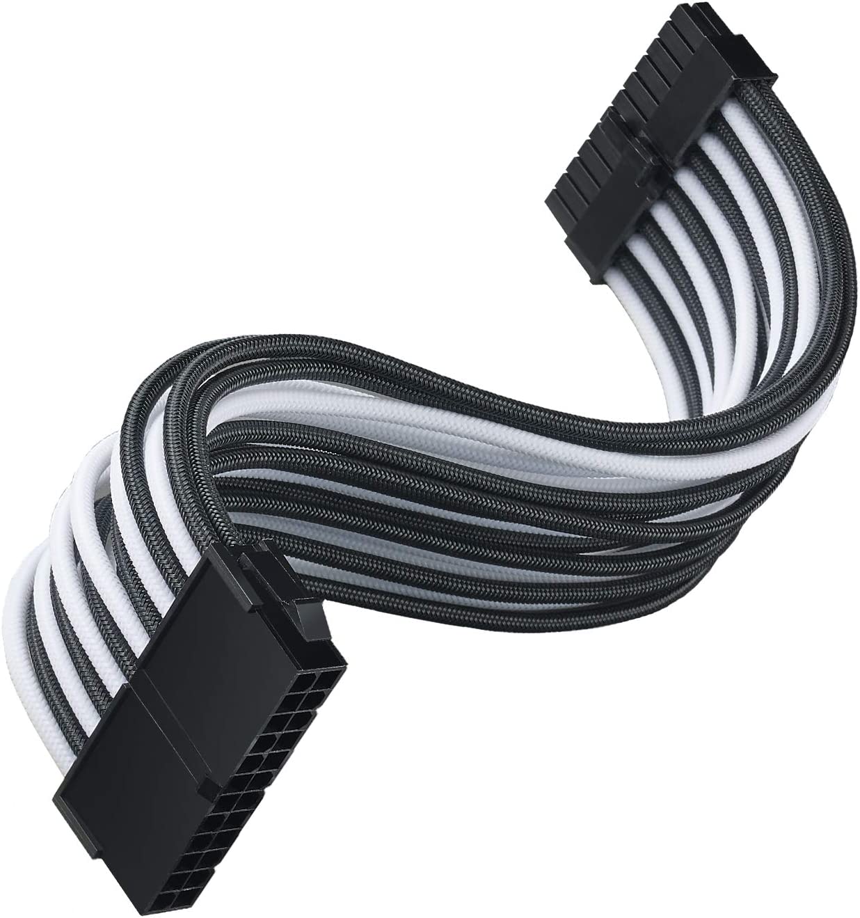 SilverStone ATX extension cable SST-PP07E-MBBW (black/white, 30cm)
