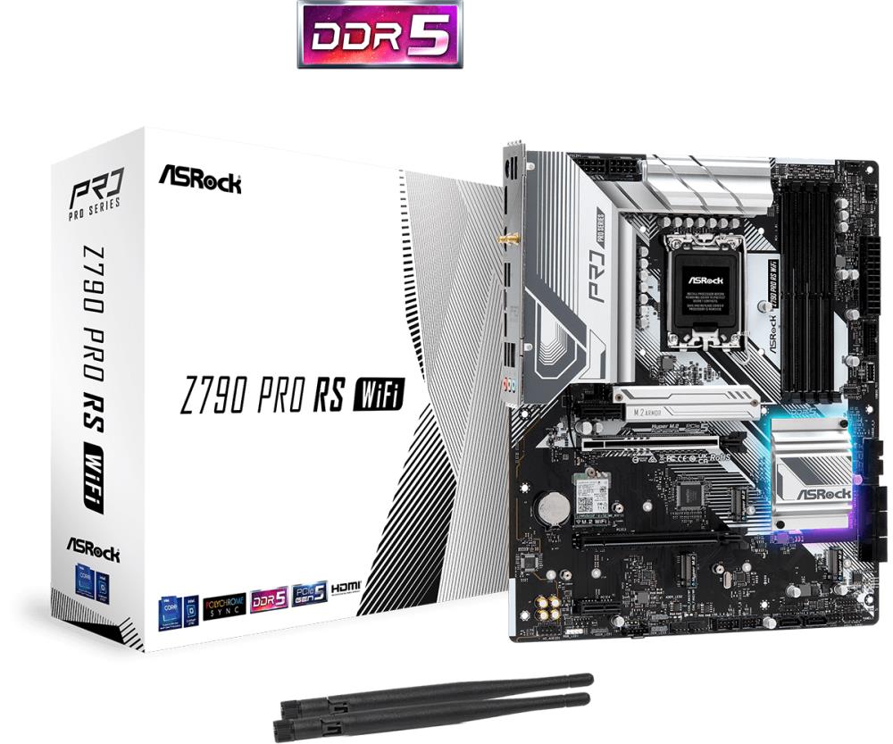 ASRock Z790 Pro RS WiFi, Intel Z790 Mainboard - Socket 1700, DDR5 pamatplate, mātesplate