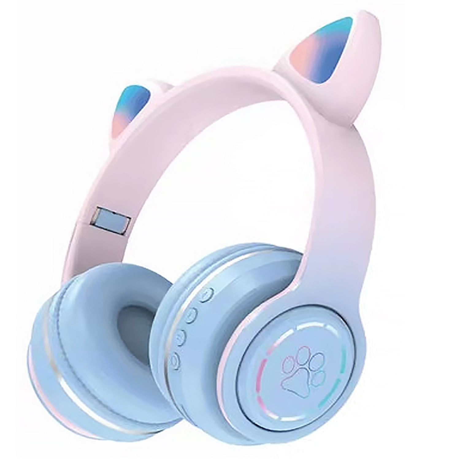 Riff RKD97 Bluetooth Austinas ar mikrofonu + LED Kaka austinas Rainbow Pink 4752219012652 RF-RKD97 (4752219012652) austiņas