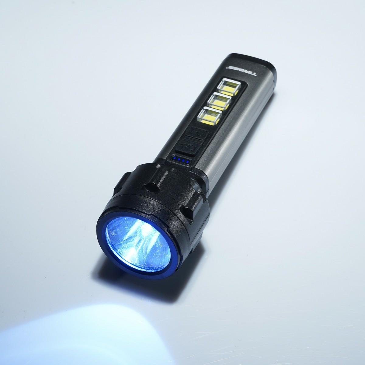 Tiross Flashlight RECHARGEABLE LED FLASHLIGHT 1W+3W TS2201 kabatas lukturis