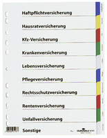 DURABLE Blanko-Register PP 10tlg farbig Verlauf grau papīrs