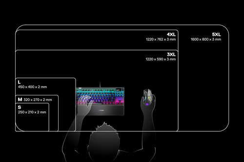 Pelės kilimėlis žaidimams SteelSeries QcK ETAIL 3XL, juodas peles paliknis