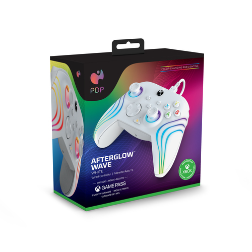 PDP Afterglow Wave Wired Controller: White For Xbox Series X|S, Xbox One & Windows 10/11 0708056070250 spēļu konsoles gampad
