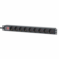 Intellinet 715133 Listwa zasilajaca Rack 1U 9x gniazd Schuko, 4000W elektrības pagarinātājs