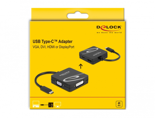 DeLOCK USB-C adapter. VGA,DVI,HDMI,DP - 63129 aksesuārs datorkorpusiem