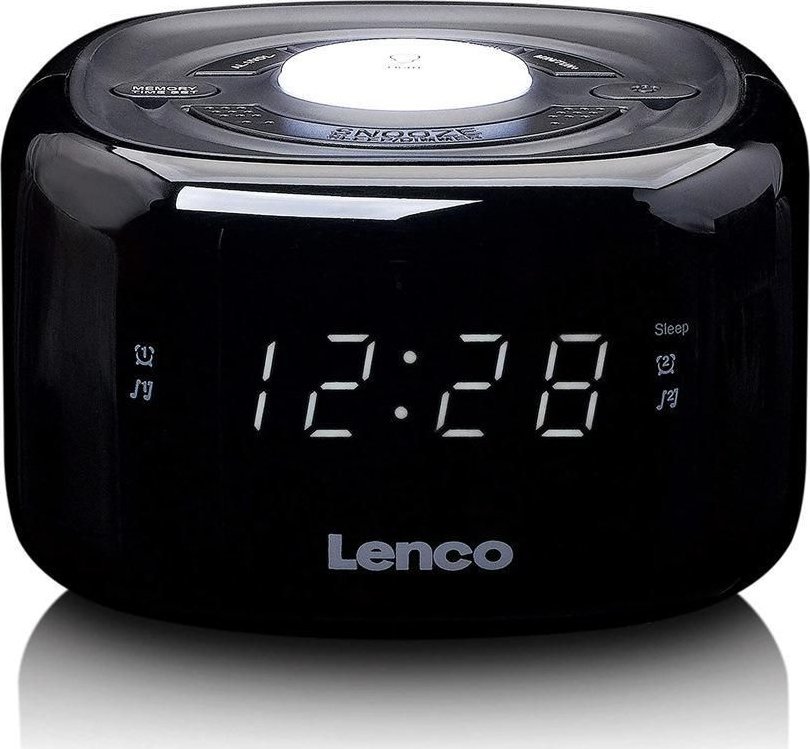 Lenco CR12BK FM clock radio with night light radio, radiopulksteņi