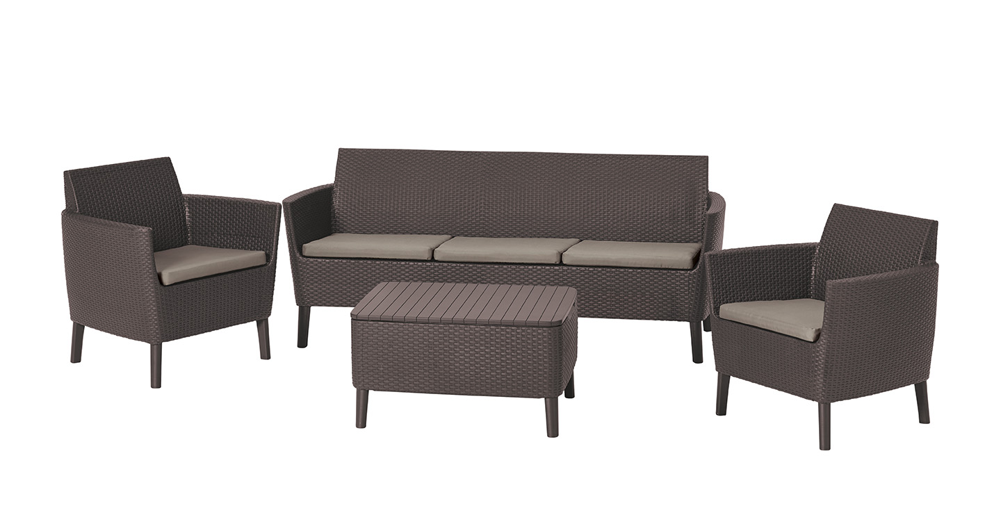 Darza mebelu komplekts Salemo 3 Seater Set bruns 8711245158693 8711245158693 (8711245158693) Dārza mēbeles