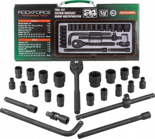 ROCKFORCE IMPACT WRENCH SET 24 pcs. 1/2