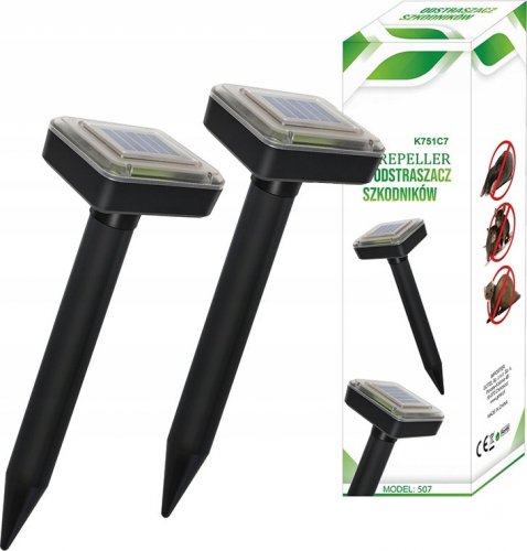 K751C7 SOLAR REPELLER PACK. 2 PCS. MOLE RODENTS Slazds