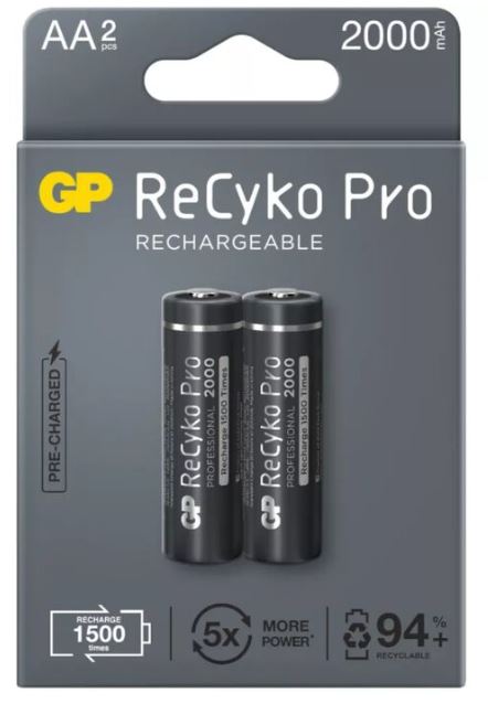 GP 2 X AA BATTERIES / R6 GP RECYKO PRO NI-MH 2000MAH 210AAHCB-5EB2 Baterija