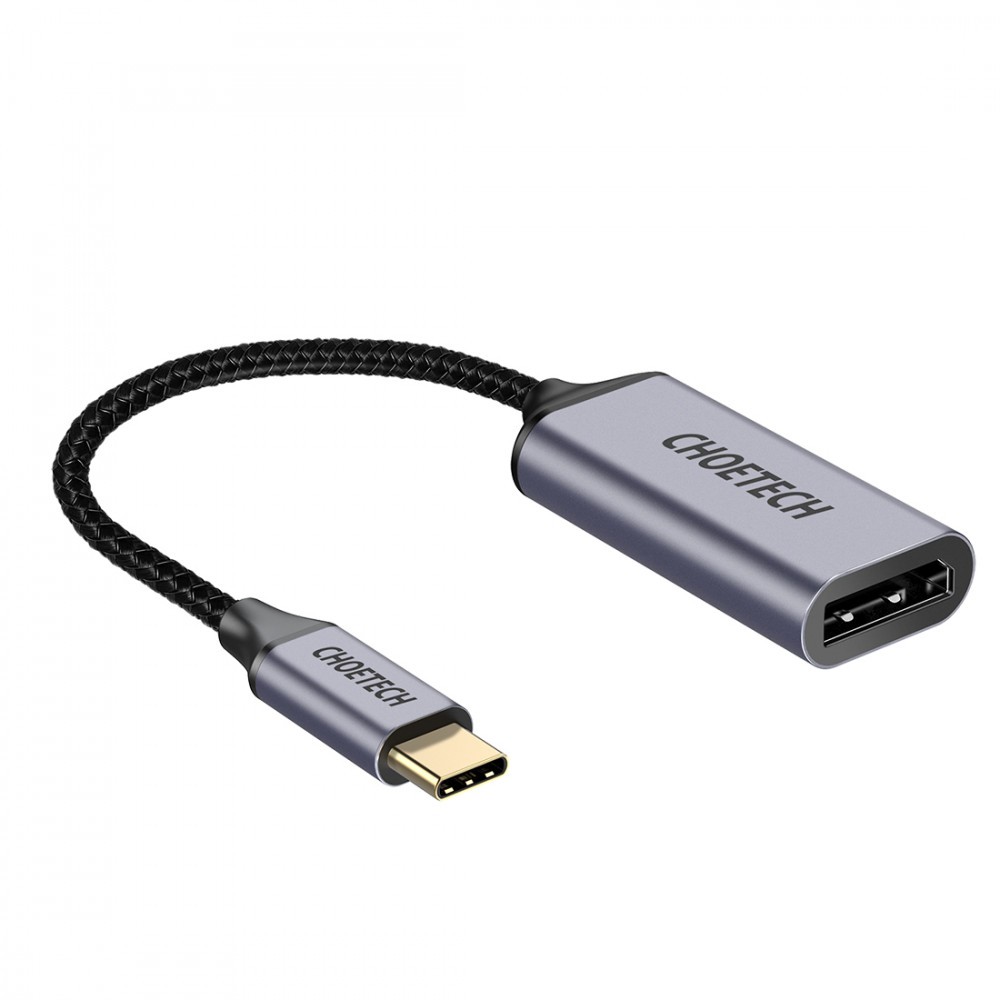 Choetech One-way Cable Adapter from USB Type C (Male) to DisplayPort (Female) 4K 60Hz 20cm gris (HUB-H11) iekārtas lādētājs