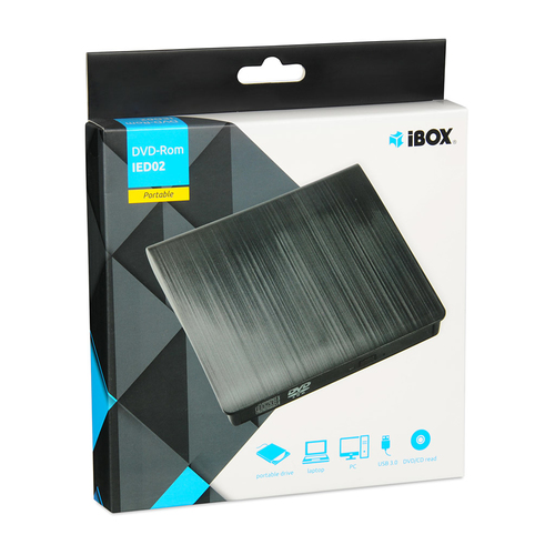 IBOX EXTERNAL DVD DRIVE IED02 USB 3.0 diskdzinis, optiskā iekārta