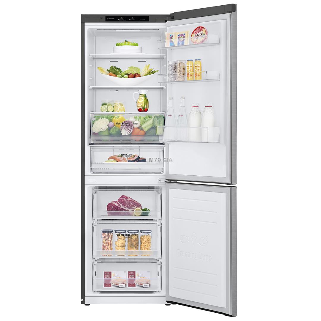 LG ledusskapis GBB61PZJMN A++, Brīvi stāvošs, Combi, Height 186 cm, No Frost system, Fridge net capacity 234 L, Freezer net capacity 107 L, Ledusskapis