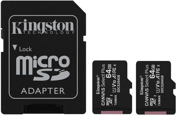 KINGSTON 64GB micSDXC Canvas Select Plus atmiņas karte