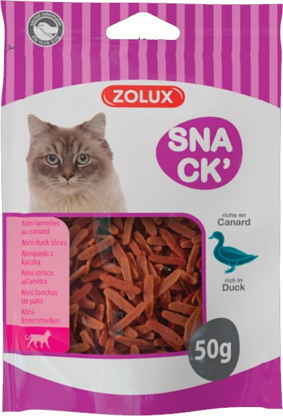 Zolux Przysmak dla kota mini paski z kaczka 50 g 582151 (3336025821519) kaķu barība