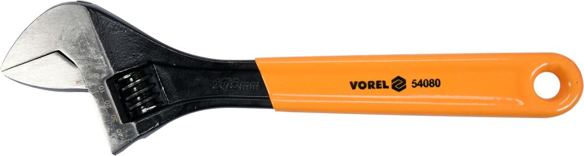 Vorel Adjustable wrench type swede 375mm rubber handle (54080)