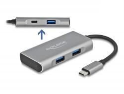 DeLOCK external USB 3.2 hub gy - USB3.2> 3 x USB Type-A + 1 x USB Type-C aksesuārs datorkorpusiem