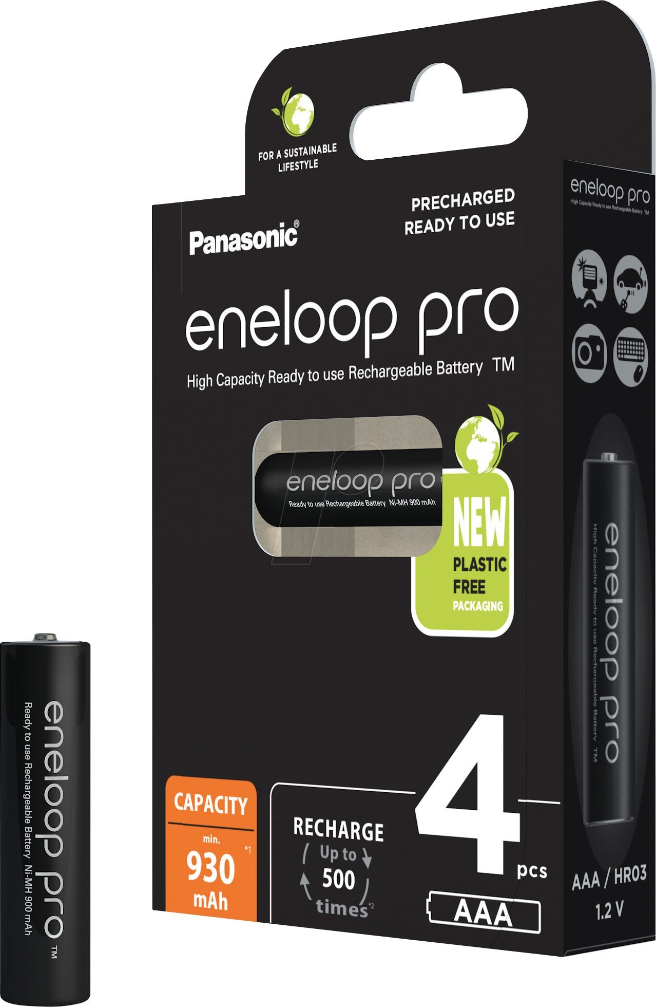 Panasonic Eneloop Pro AAA / R03 900mAh 4 pc(s) Baterija