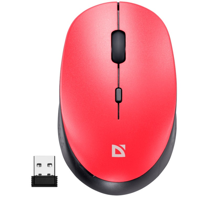 Wireless mouse silent click AURIS MB-027 800/1200/1600 DPI red 52026 (4745090821796) Datora pele