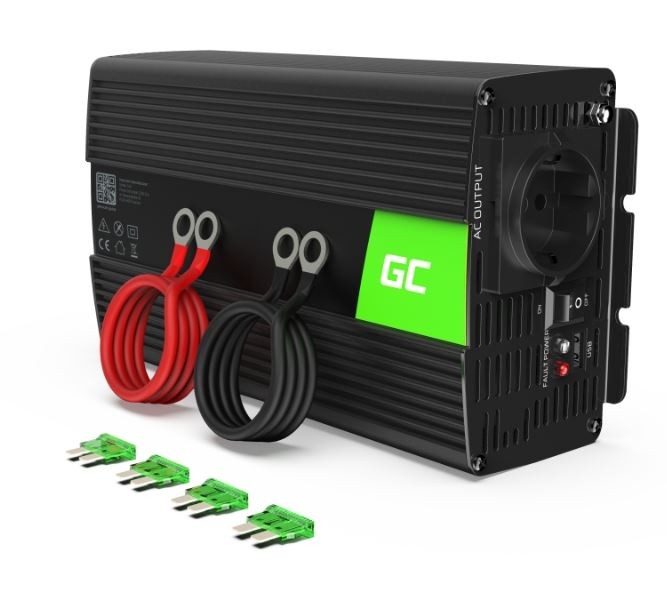 Green Cell  Registered  Voltage Car Inverter 12V to 230V, 1000W/2000W Full Sine Wave Strāvas pārveidotājs, Power Inverter