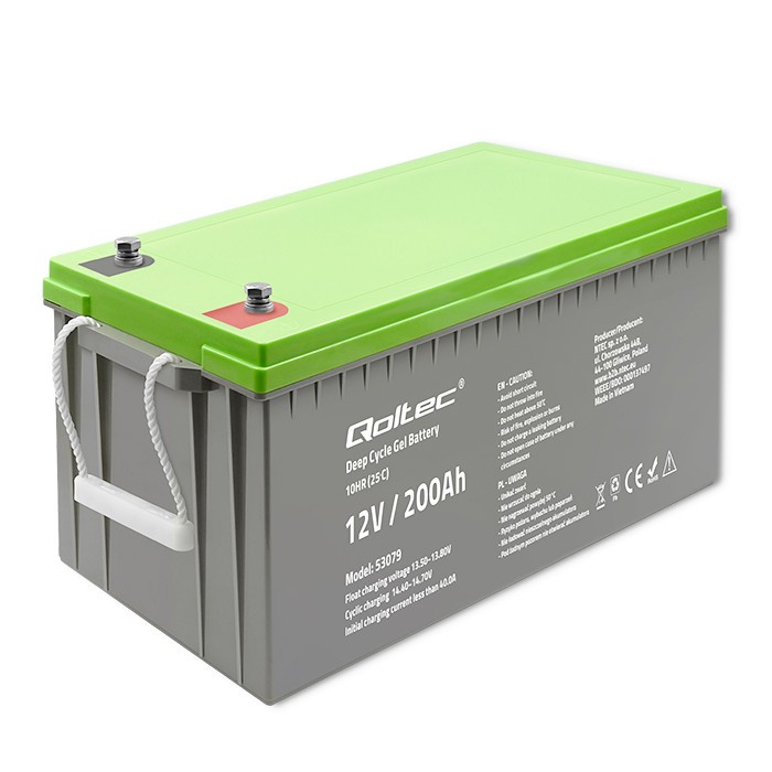 Deep cycle gel battery 12V, 200Ah 53079 (5901878530796) UPS aksesuāri