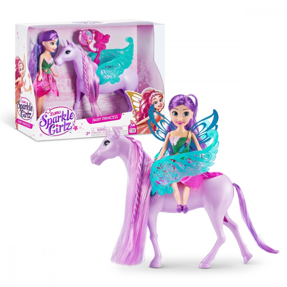 Fairy with a unicorn horse Doll 10.5 cm set 100413 (4894680027763) bērnu rotaļlieta
