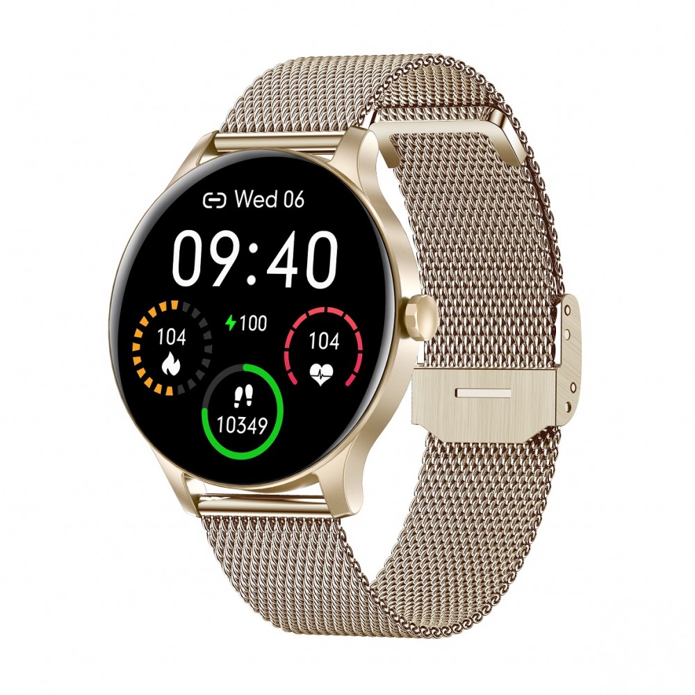 Garett Classy zloty stalowy Viedais pulkstenis, smartwatch