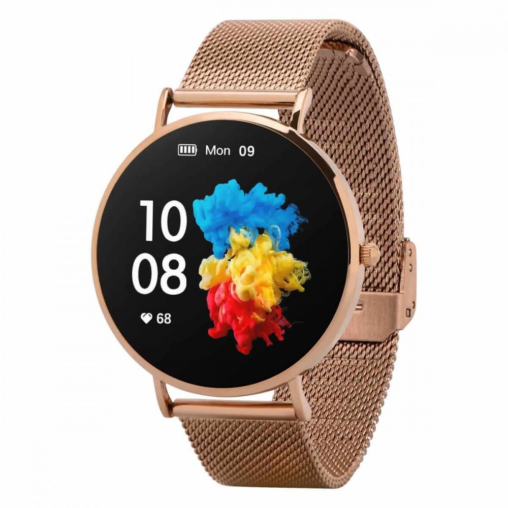 Garett Verona zloty stalowy Viedais pulkstenis, smartwatch