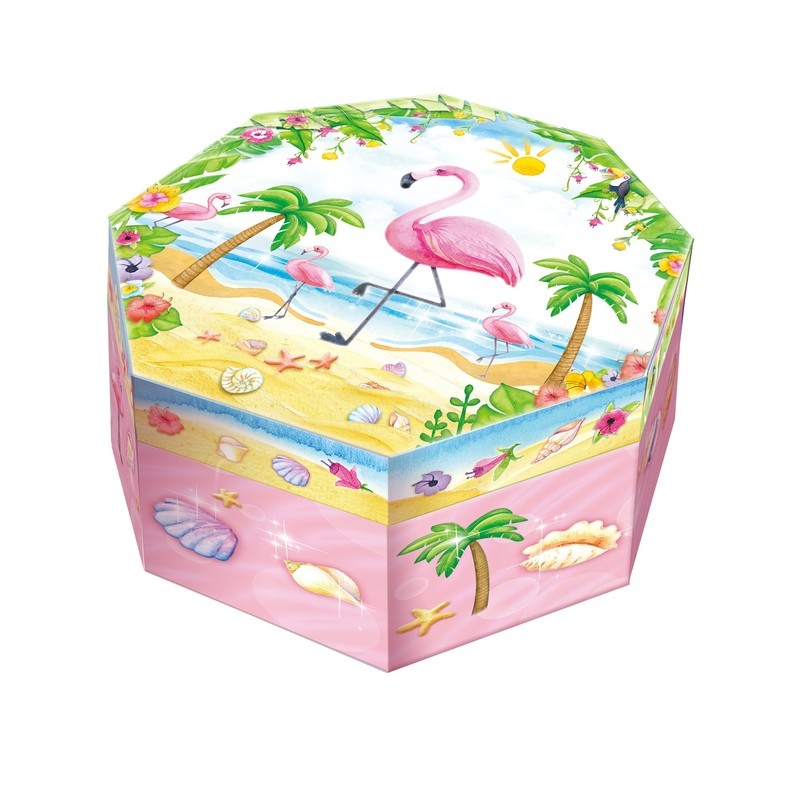 Pulio Pecoware Octagonal music box - Flamingo