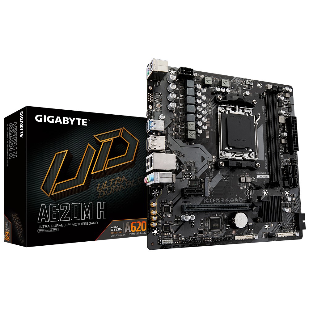 GIGABYTE A620M H AM5 DDR5 mATX MB pamatplate, mātesplate