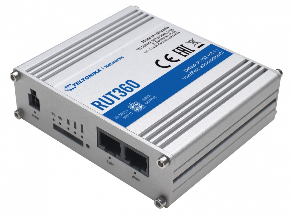 Router LTE RUT360 (Cat 6), 3G, WiFi, Ethernet RUT360 000000 (4779027312804) Rūteris