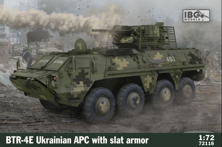 Plastic model BTR-4E Ukrainian APC with slat armor 1/72 72118 (5907747902343) Rotaļu auto un modeļi