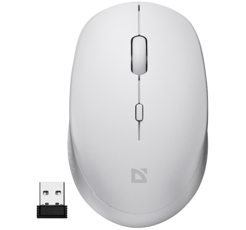 Wireless mouse silent click AURIS MB-027 800/1200/1600 DPI white 52028 (4745090821772) Datora pele