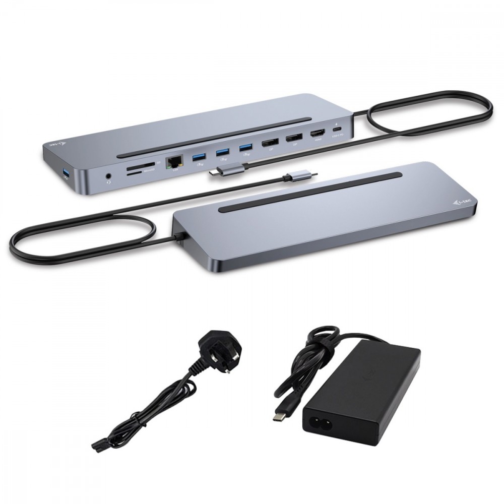 i-tec USB-C Metal Ergon omic 4K 3x DD PD 100W dock stacijas HDD adapteri