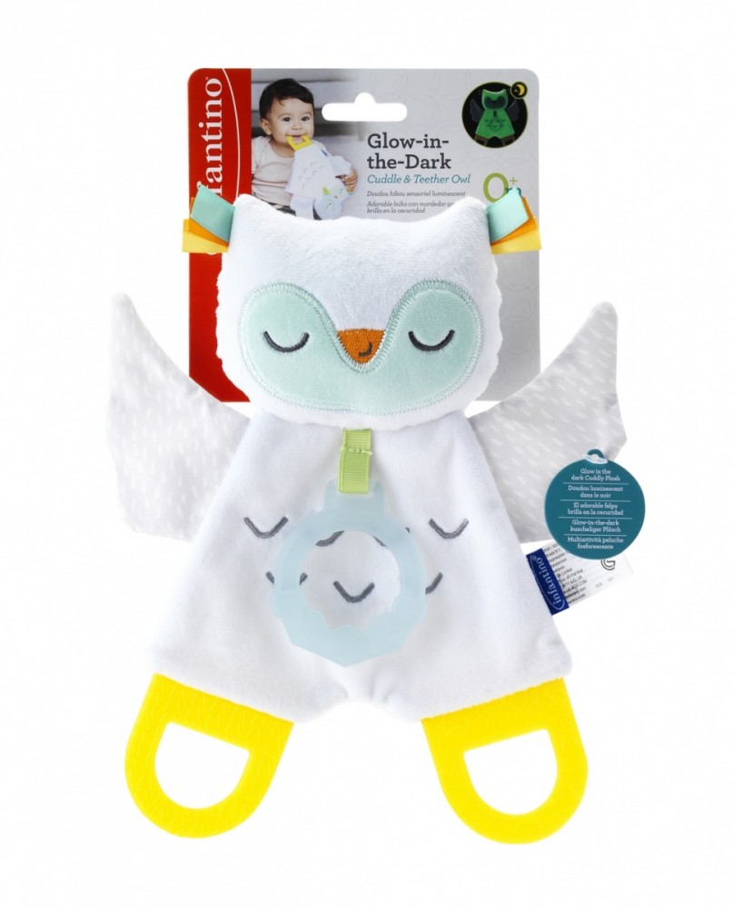 Teether Soft owl that glows in the dark Infantino