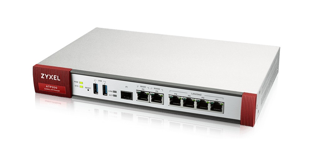 ZYXEL ATP 10/100/1000, 2WAN, 4LAN/DMZ PORTS, 1SFP, 2USB WITH 1 YR BUNDLE datortīklu aksesuārs