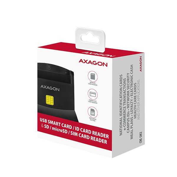 AXAGON CRE-SM2 USB Smart Card und SD/microSD/SIM Card Reader - USB 2.0 karšu lasītājs