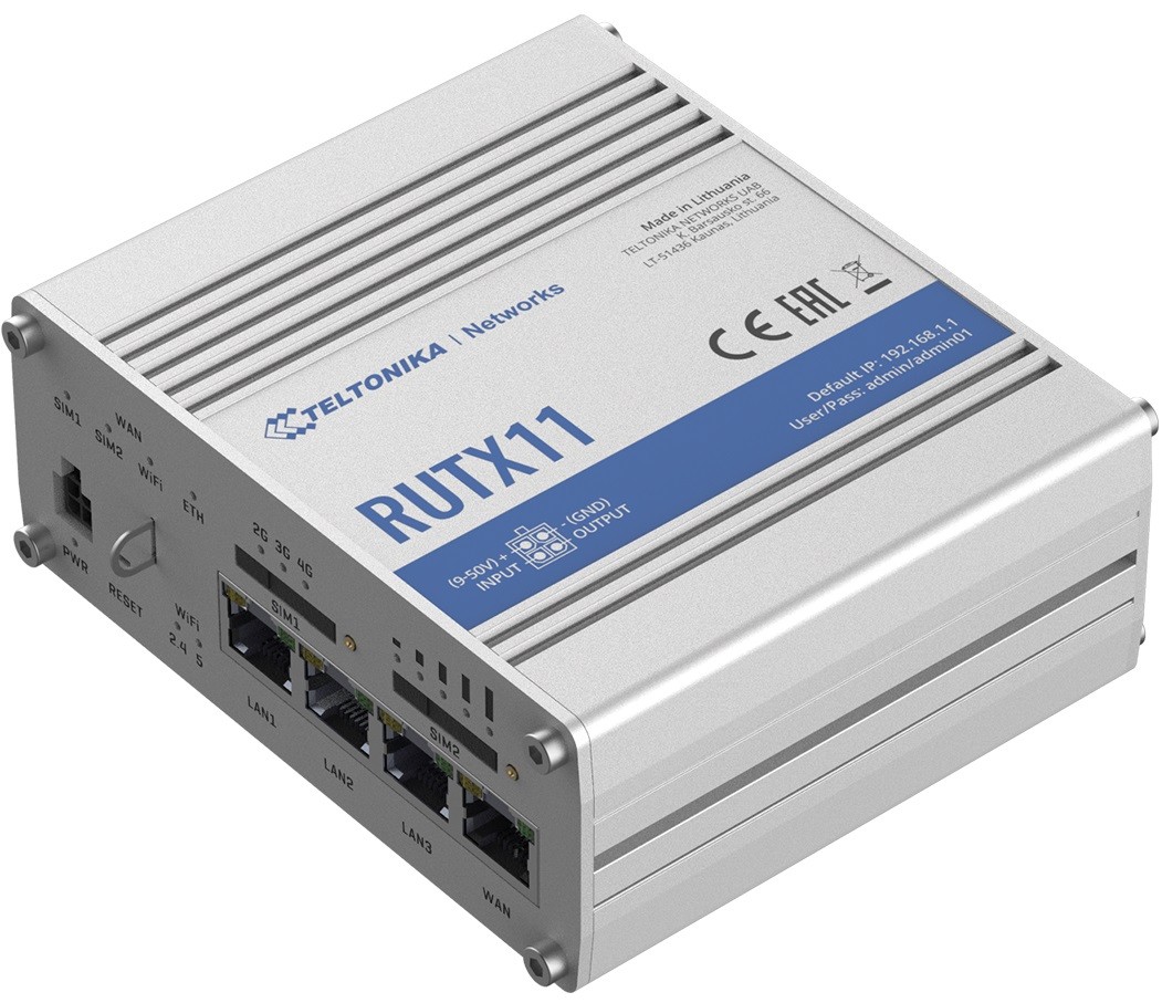 Router LTE RUTX11 (Cat 6), WiFi, BLE RUTX11 000000 (4779027312378) Rūteris