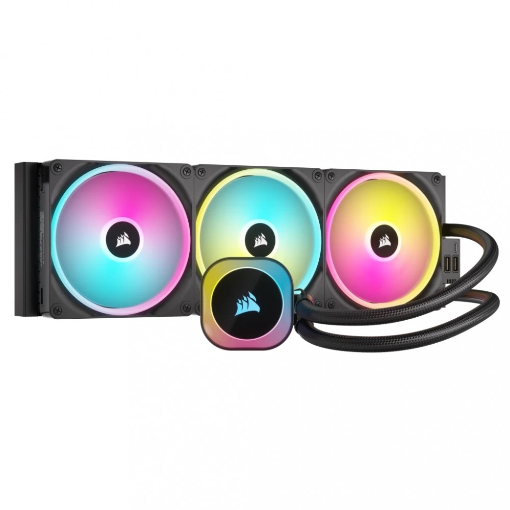 CORSAIR iCUE LINK H170i RGB AIO 420mm ventilators