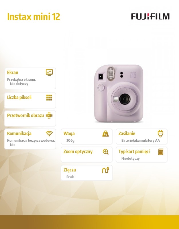 Fujifilm Instax Mini 12, lilac purple Digitālā kamera
